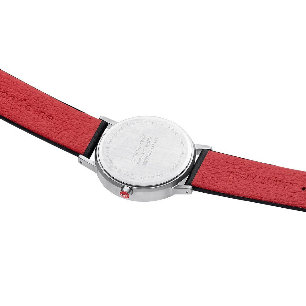 Thumbnail: Mondaine - #8A CLASSIC PURE WHITE DL BLK LEA 36mm