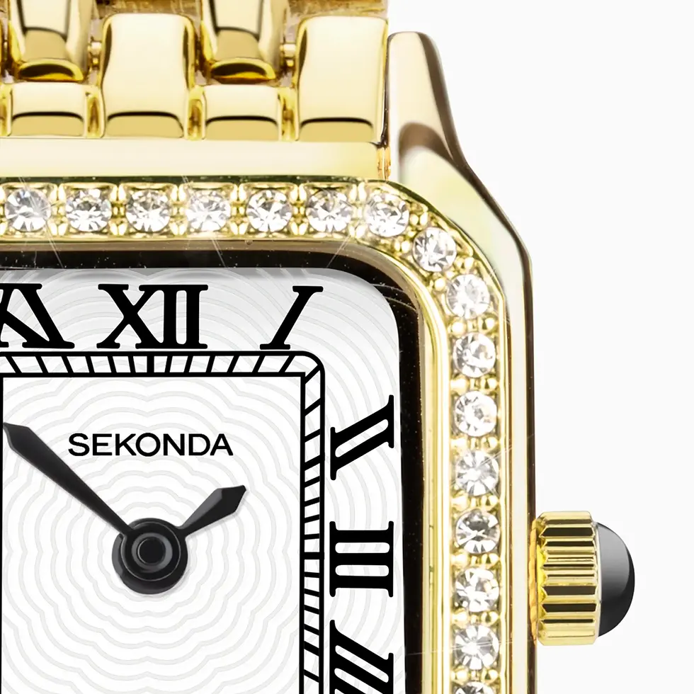 Thumbnail: Sekonda Monica Ladies Watch | Gold Alloy Case Bracelet Stone Set | 40642