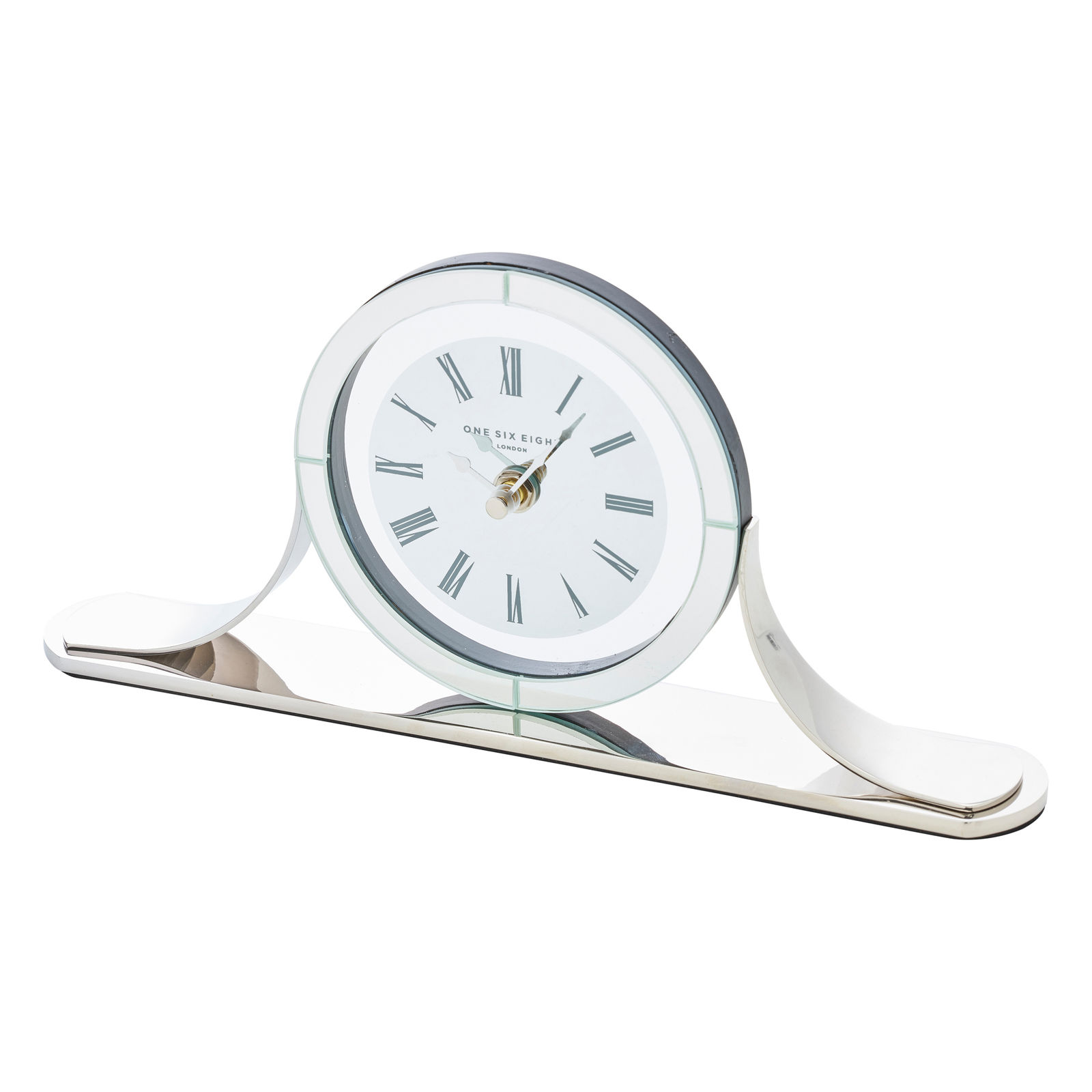 One Six Eight London Hampton's Mirror Finish Silent Mantel Clock