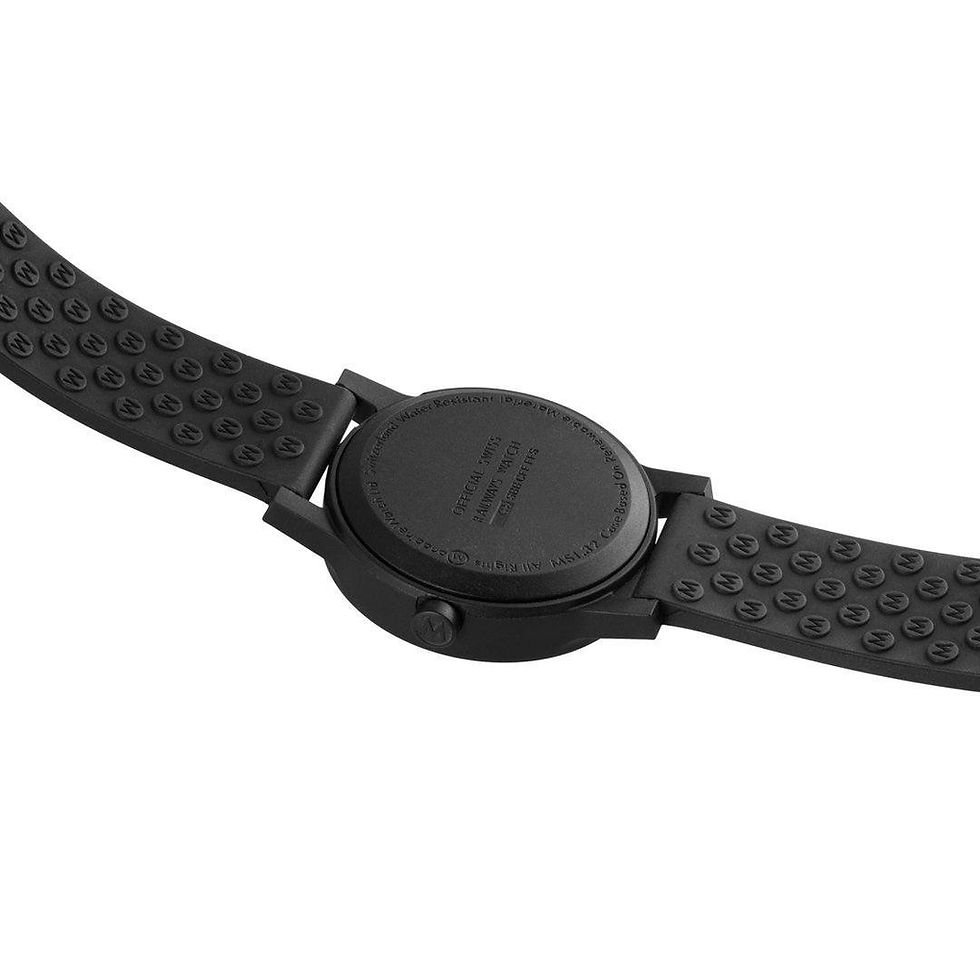 Thumbnail: Mondaine - #8A SBBS ESSENCE BLK DL RUBBER 32mm