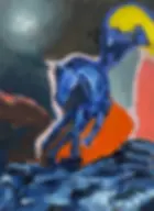 Mi caballo azul III painting by Juliana Wiest