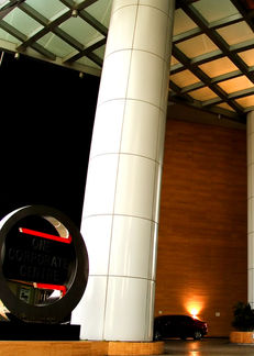 Alt: One Corporate Centre in Ortigas Center, Pasig City – a 54-storey Grade A, PEZA-accredited office tower developed by Amberland Corporation, offering premium office spaces for rent with modern amenities, strategic location, and world-class business facilities along Meralco Avenue.