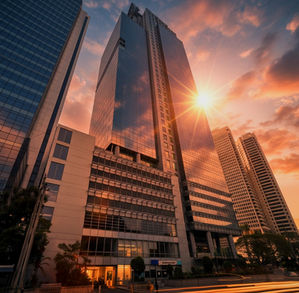 BDO Life Mega Plaza, formerly Petron Megaplaza, a 45-storey Grade A office skyscraper along Senator Gil Puyat Avenue in Makati Central Business District. Featuring 210-meter high modern architecture designed by Skidmore, Owings & Merrill, this premium office building offers prime commercial spaces for lease near Ayala Avenue, ideal for BPO companies, corporate offices, and financial institutions.