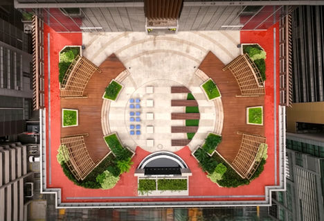 Corporate Finance Plaza Ortigas Center Grade-A office building with modern architecture, high-speed elevators, 100% backup power, podium gardens, flexible office layouts, prime commercial location in Metro Manila, ideal for corporate offices and business headquarters.