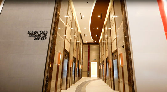 Corporate Finance Plaza Ortigas Center Grade-A office building with modern architecture, high-speed elevators, 100% backup power, podium gardens, flexible office layouts, prime commercial location in Metro Manila, ideal for corporate offices and business headquarters.