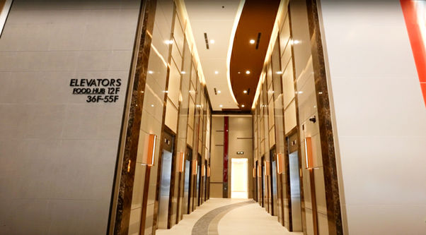 Corporate Finance Plaza Ortigas Center Grade-A office building with modern architecture, high-speed elevators, 100% backup power, podium gardens, flexible office layouts, prime commercial location in Metro Manila, ideal for corporate offices and business headquarters.