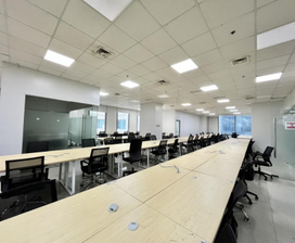 This image features an available office space for rent in Century Diamond Tower, Makati, ideal for BPO or IT-BPM. A premium PEZA-accredited office for lease in Century Diamond Tower, Makati CBD, is displayed. The visual shows a flexible workspace solution inside Century Diamond Tower, suitable for corporate use in Metro Manila. This image presents an efficient high-density office floor plate available for lease in Century Diamond Tower, Makati.