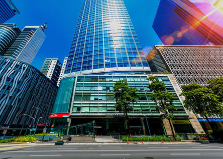 PBCOM Tower Makati CBD office space for rent, Class A skyscraper and second tallest building in the Philippines, PEZA-certified with BPO-grade facilities including 100% backup power, multiple telecom risers, fiber optic backbone, 24/7 security, and modern fire protection, located along Ayala Avenue corner Rufino in the heart of the Makati financial district.