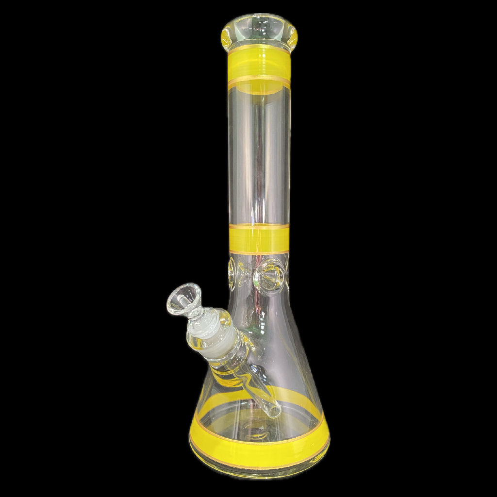 Yellow Stripes Beaker Bong | 14 Inches