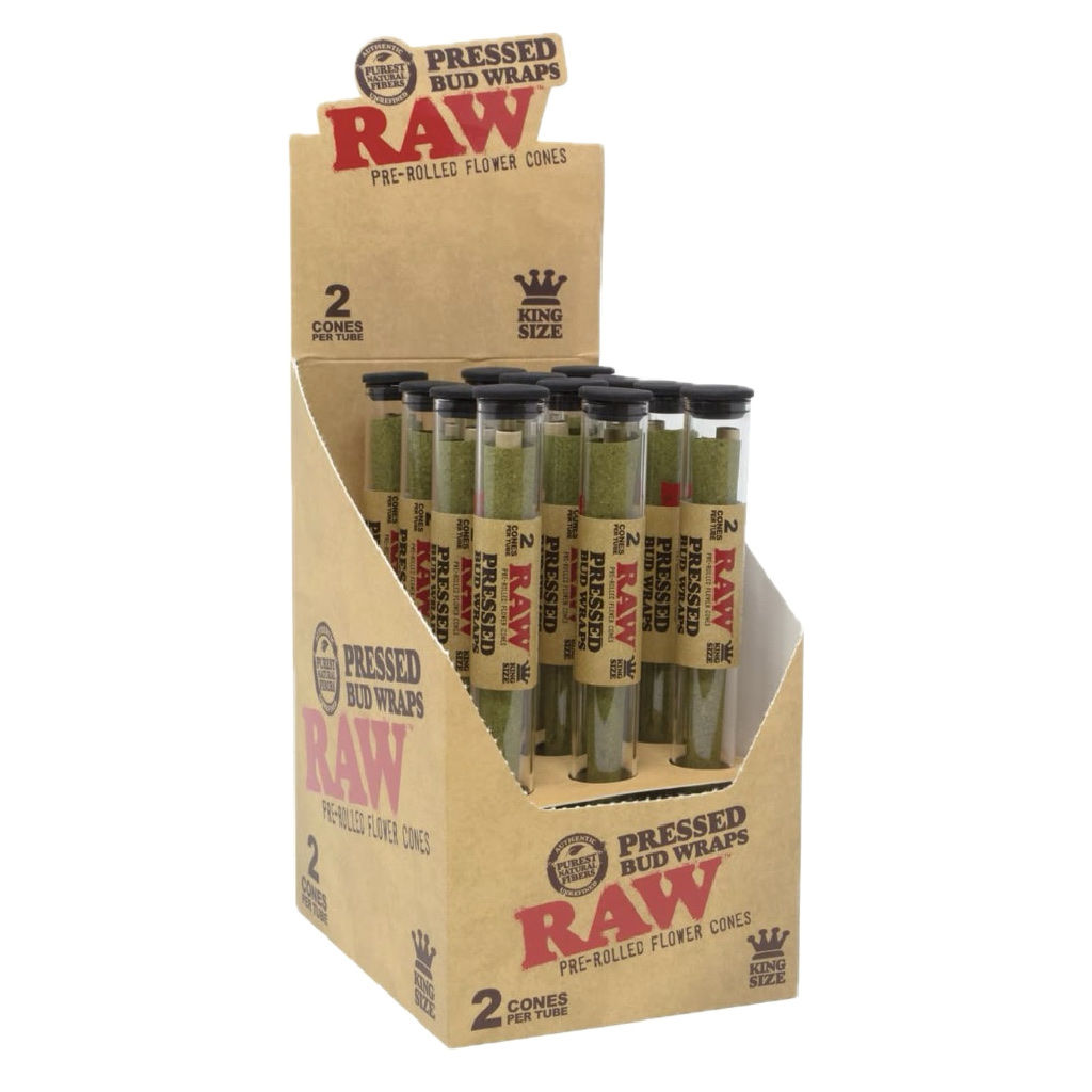 RAW | Pressed Bud Wraps | Pre-Rolled Cones | 2 ct