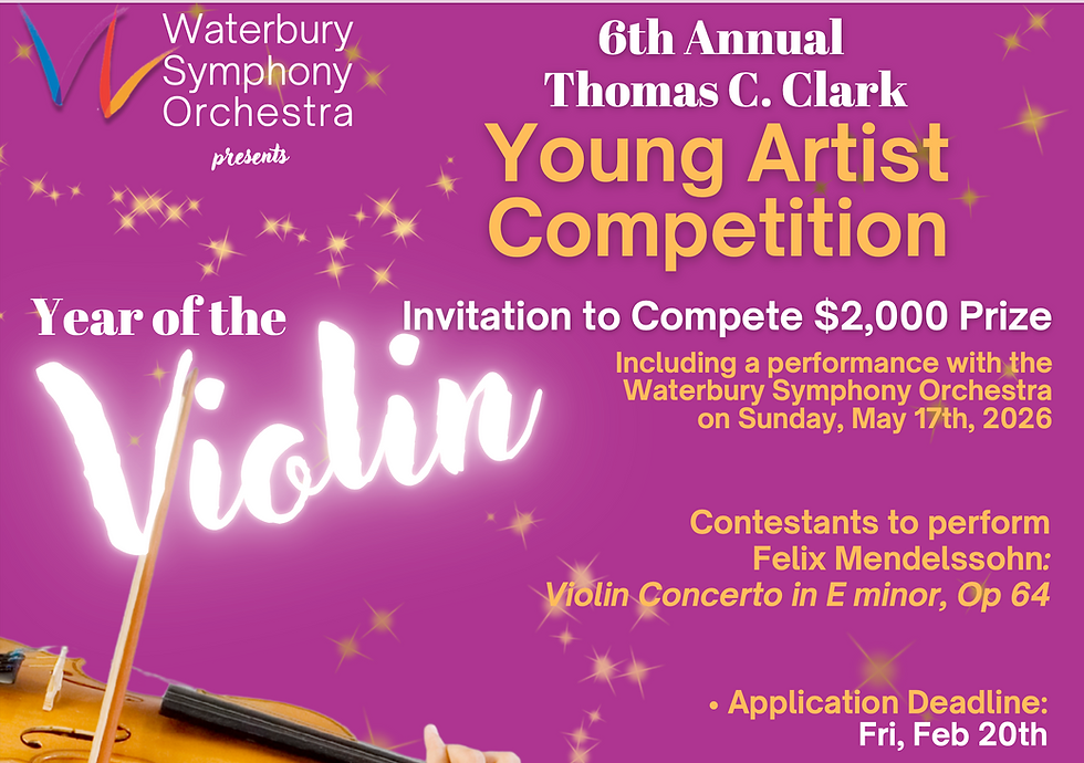 Young Artist Competition Announced - the Violin! WSO Announces the 2026 Thomas C. Clark, Young Artist Competition