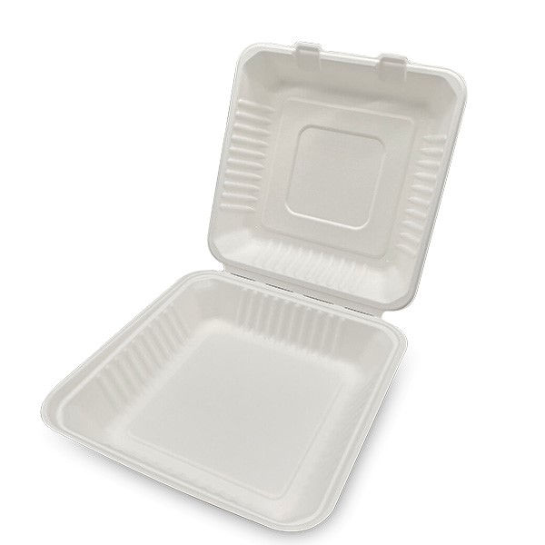 8"x8"x3" Sustainable to-go Clamshell Container