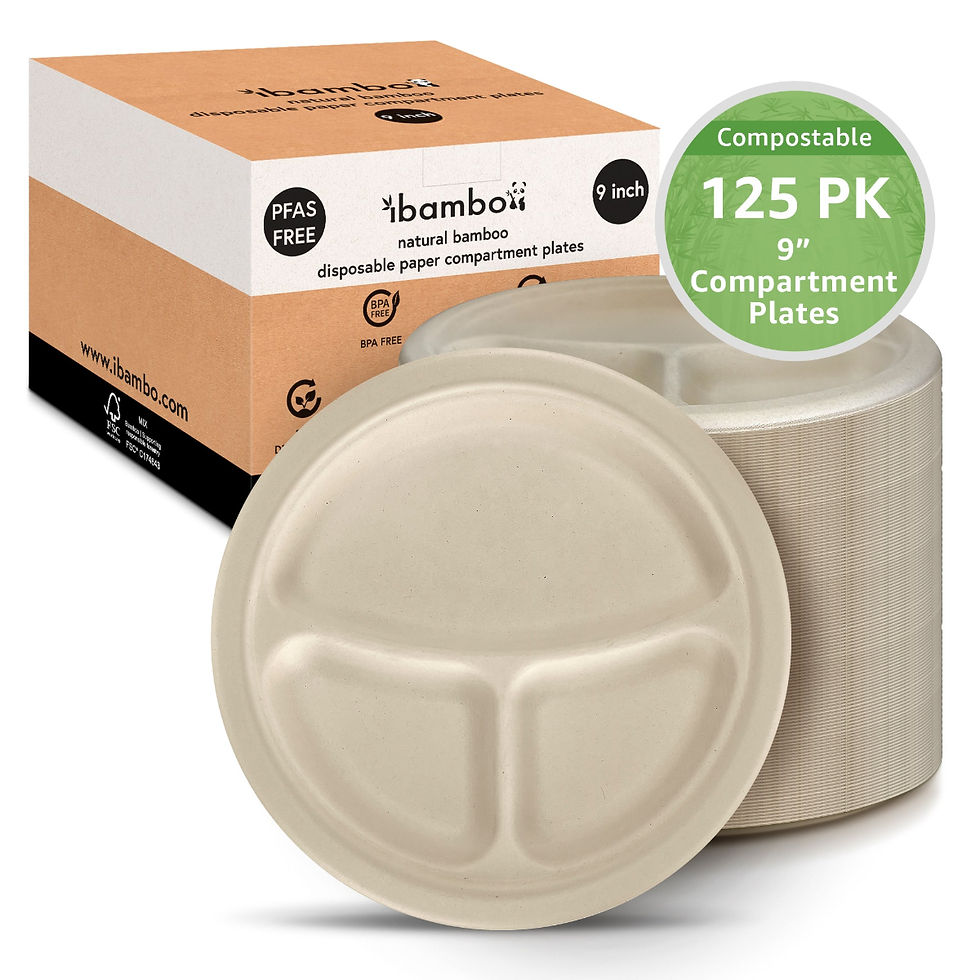 Thumbnail: 125 Count Compostable Sectioned Plates