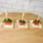 Plant-based mini appetizer plates with watermelon, feta, and mint