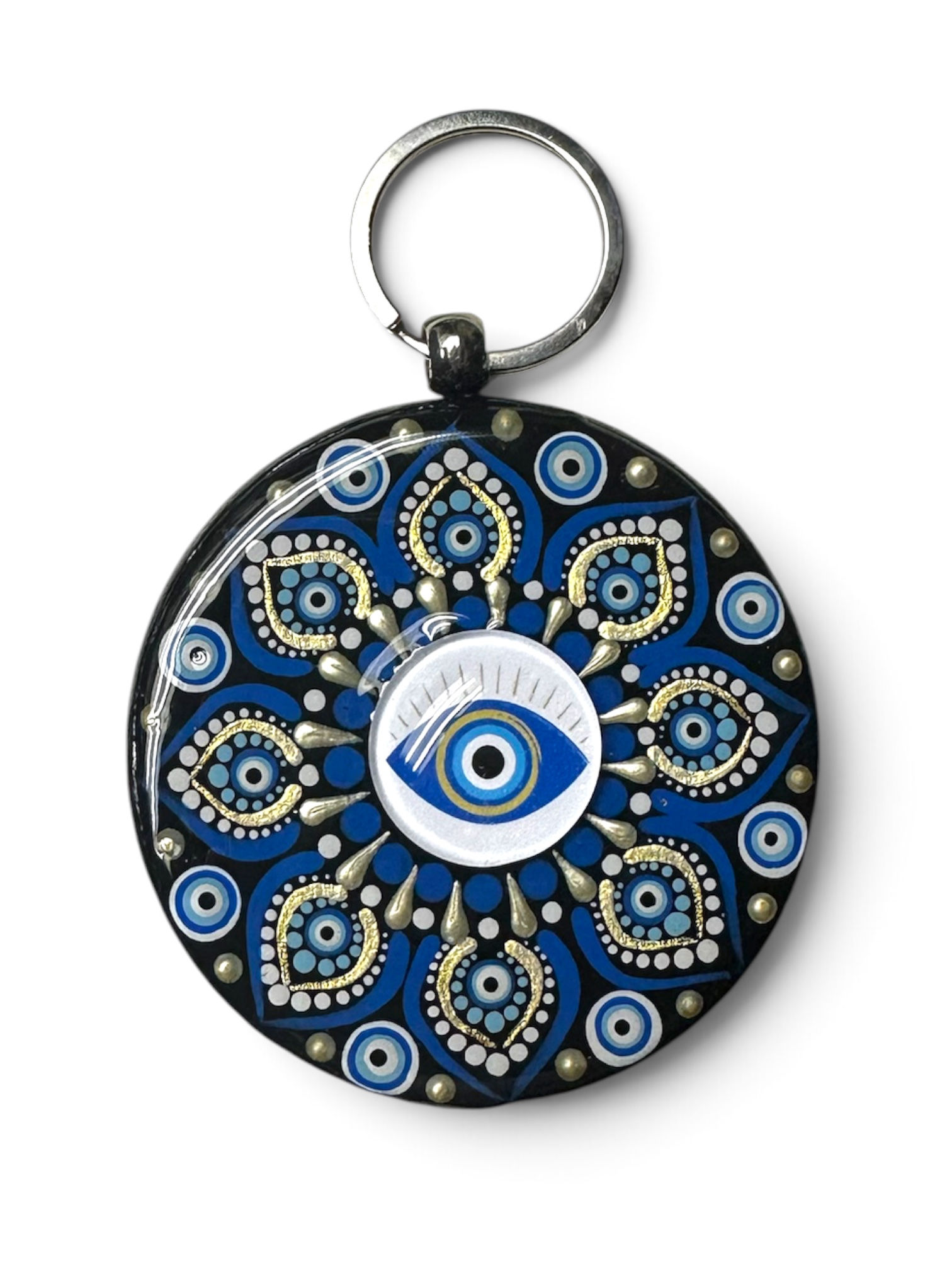 Hand Painted Evil Eye Keyring