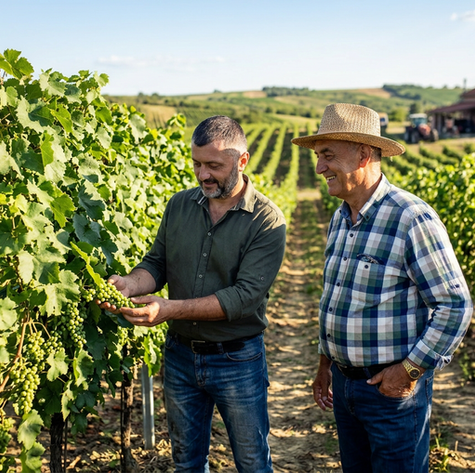 Productores paseando por cultivos