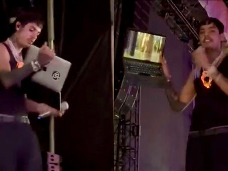 Natanael Cano agrede a DJ y destruye equipo durante presentación en Rosarito