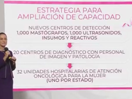 Sheinbaum anuncia modelo universal para atención del cáncer de mama