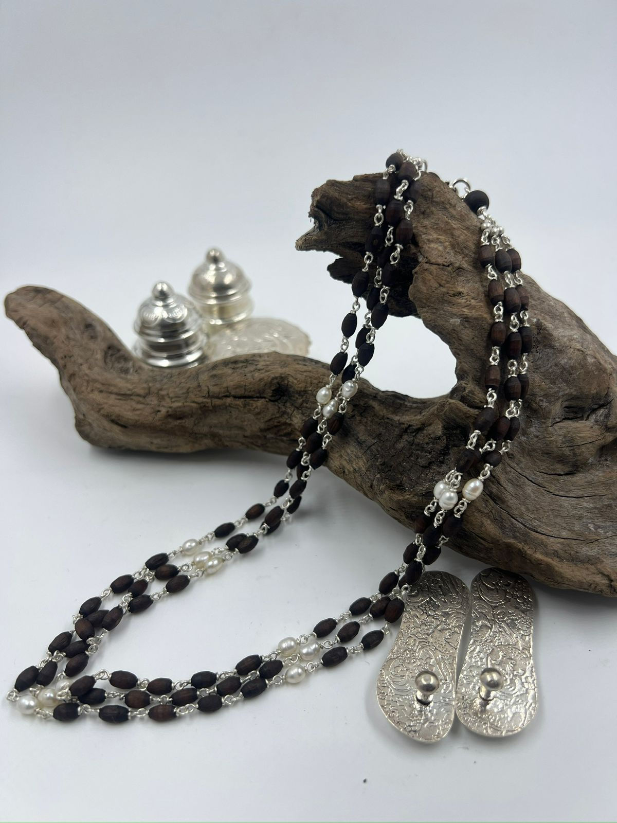 Triple-Tiered Pearl & Tulasi Kanthi Mala
