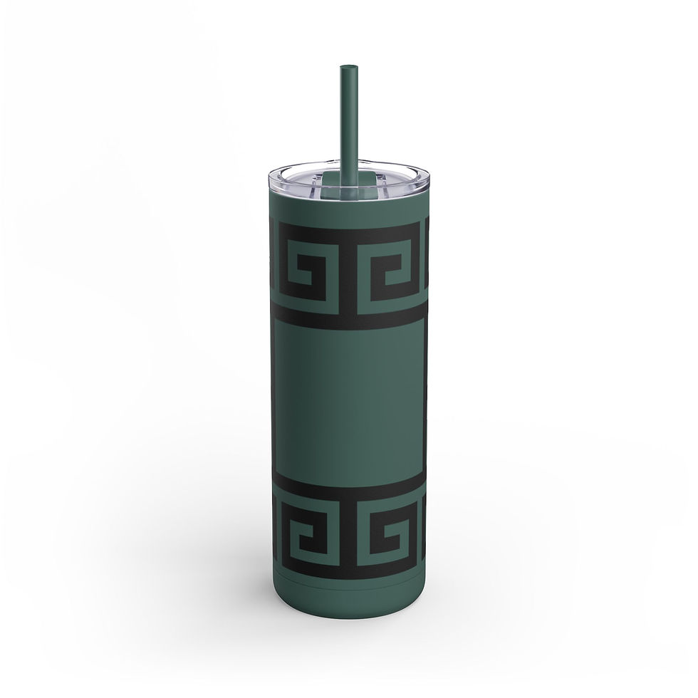 Thumbnail: Chic Greek-Inspired Tumbler, Stylish Travel Cup, Eco-Friendly Drinkware