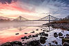 Blaues Wunder Brücke in Dresden bei Sonnenaufgang