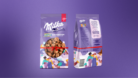 packaging illustration, milka illustration, milka characters illustration, chocolate illustration