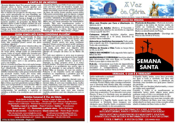 A Voz da Glória edição 012 - Março 2018 - 12ª semana