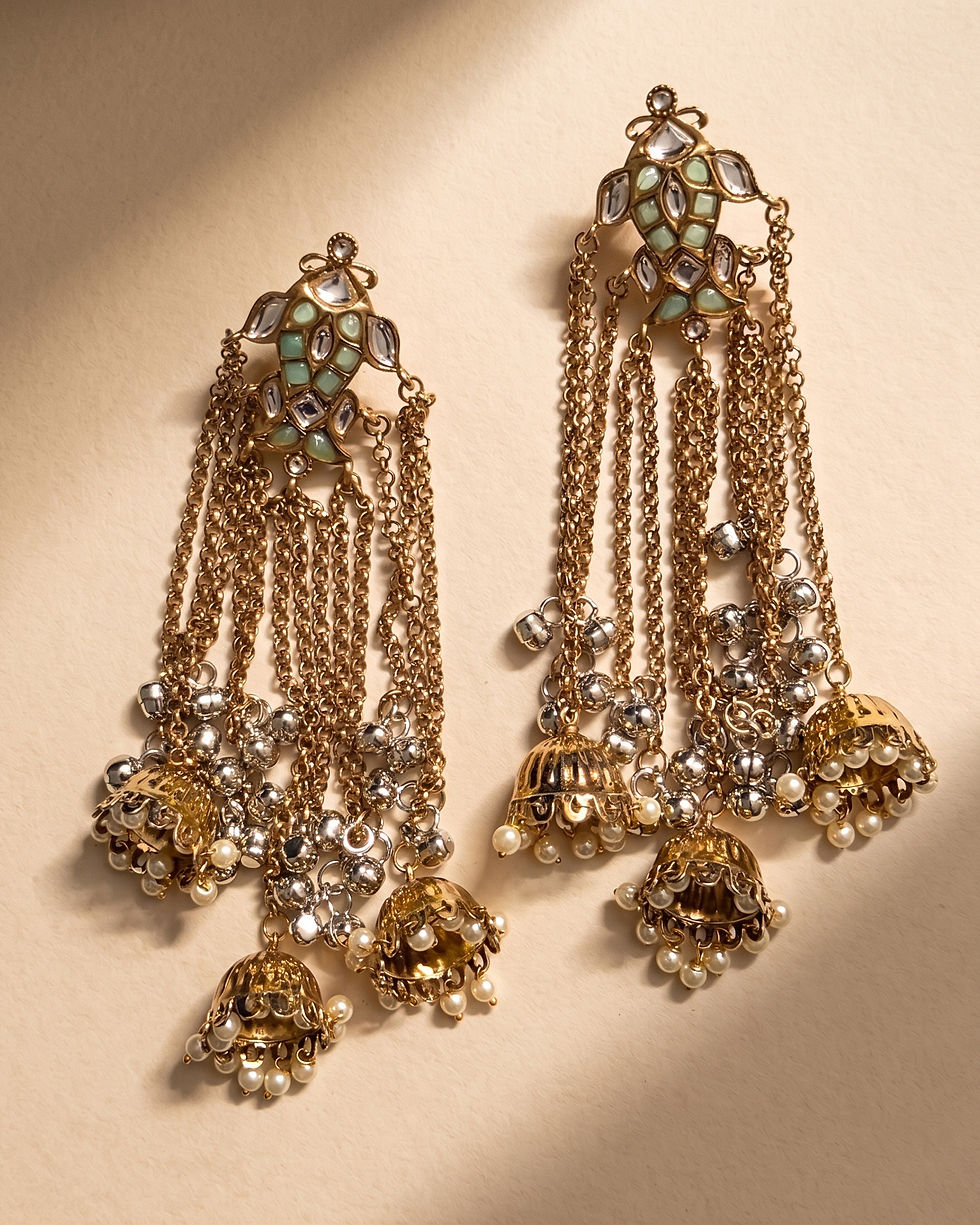 Thumbnail: Fish Stud Kashmiri Ghungroo Earrings