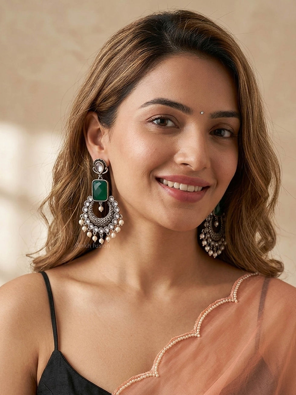 Thumbnail: Festive Chandbali Oxidized Earrings