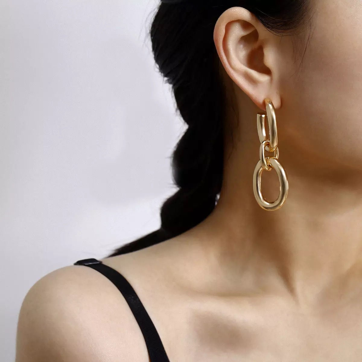 18K Minimalistic Gold Chain Earrings