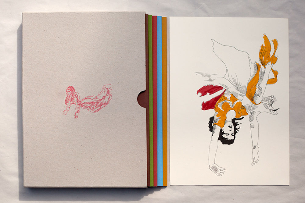 "Queer Paper Gardens" artist book in 5 volumes