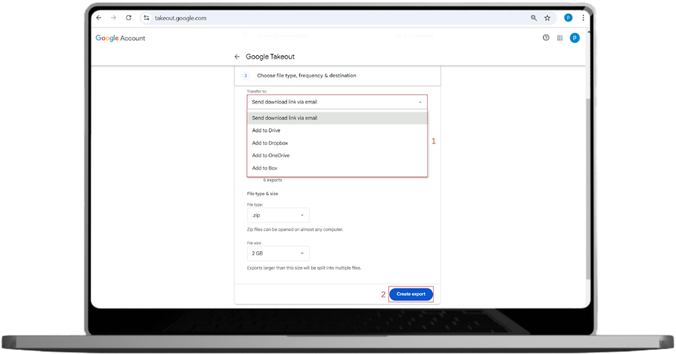 download and backup the email