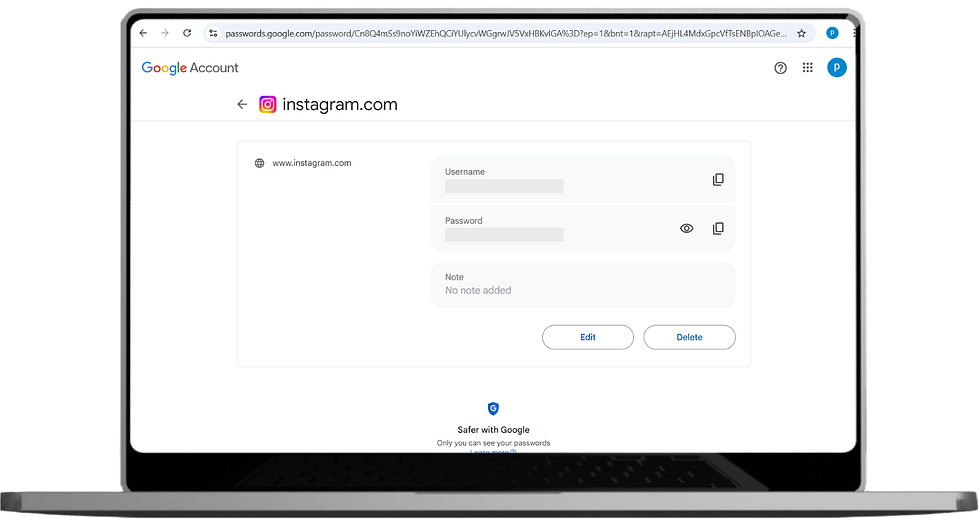 view saved password
