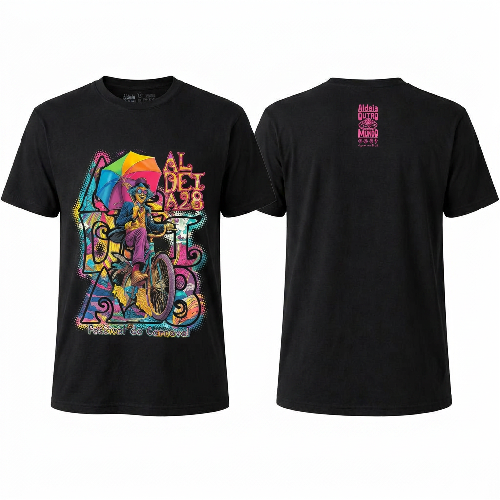 Camiseta T-Shirt - Aldeia28 Bicicleteiro - Preta