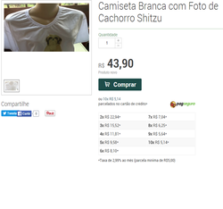 CAMISETA COM A FOTO DO CACHORRO SHITZU