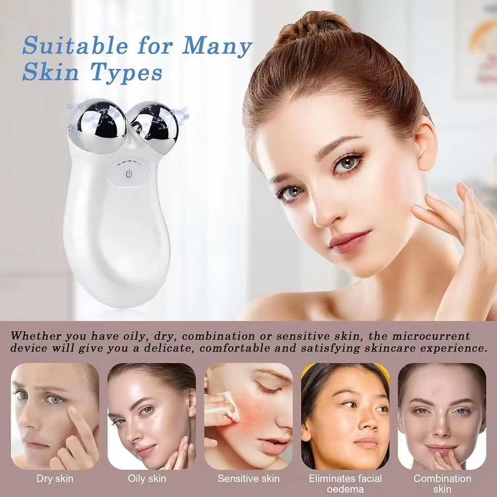 Thumbnail: Microcurrent Facial Massager Roller anti Wrinkles EMS Face Lift Skin Tightening 