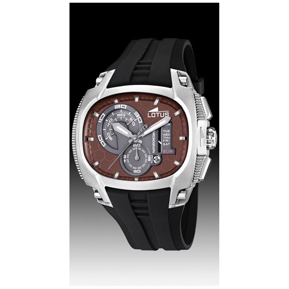 LOTUS SR.-caixa 37mm-analógic-crono-corretja cautxu-qrtz.