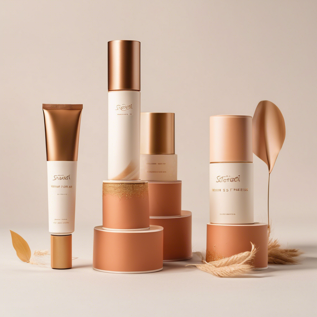 Produtos de beleza em tons terrosos