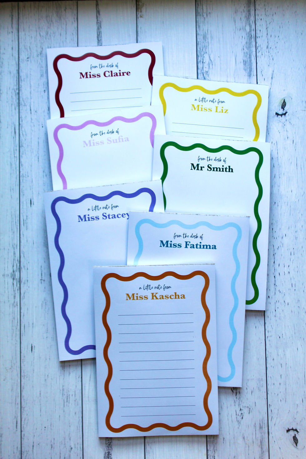 A5 Personalised Notepad | Wavy Design | 7 colours | 148x105mm | Gift Ideas