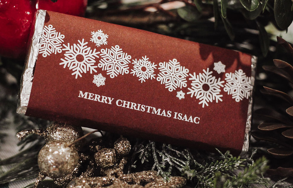 Thumbnail: Personalised Maroon Mini Chocolate Bar Wrapper | Foil Printed | 10 Pack