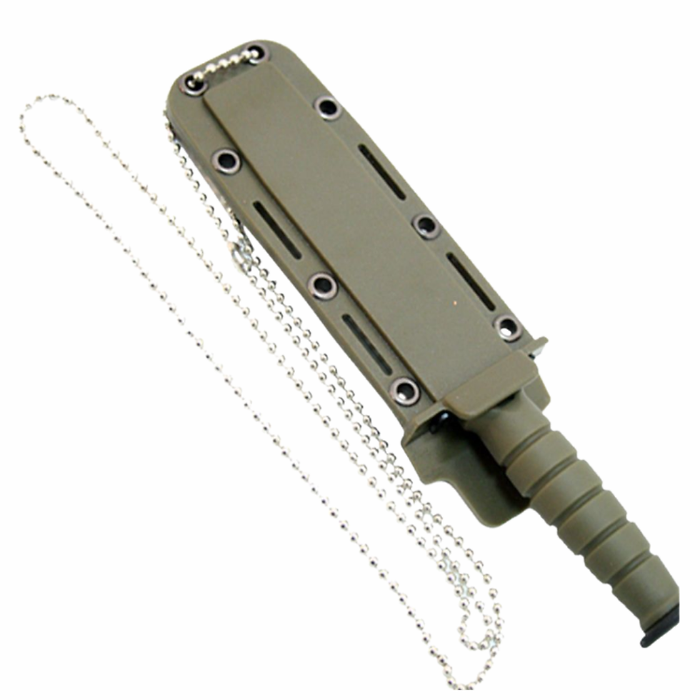 Thumbnail: Hard composite sheath with belt loop and chain holder for Bone Edge 6038 knife.
