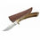 Thumbnail: 7.5 inch Steel Stag clip point skinning knife with curved stag handle and leather sheath displayed on white background.