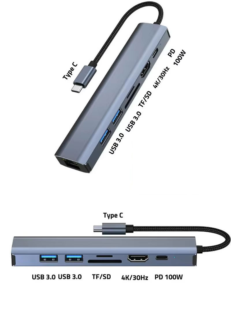 Thumbnail: 7-in-1 USB-C Expander Docking Station with for 2.1 4K Gigabit RJ45 PD 100W Charg