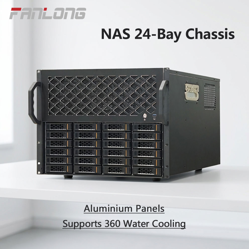 24-drive Nas case Rackmount Support ATX Motherboard Redundant Power Supply 360 W