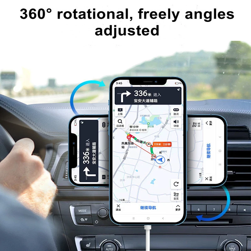 Miniatura: 30W Magnetic Wireless Car Charger Phone Holder Stand Car Mount For iPhone 15 14 