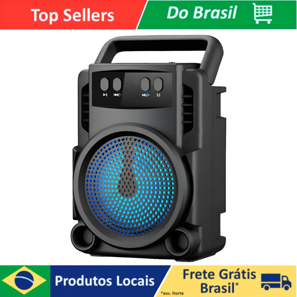 Portable Bluetooth Sound Box with LED USB FM Radio and SD Musica