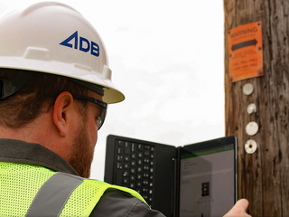 Engineer performing Utility Pole Inspection
