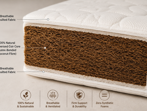 rubberised coir mattress latex-bonded coconut fibre core breathable support India