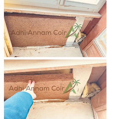 Coir insulation panel — coconut fibre thermal insulation 0.045 W/mK replacing glass wool and EPS