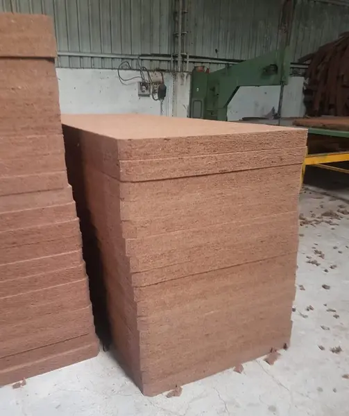 Rubberized coir insulation sheets showing dense coconut fibre and rubber-bonded construction
